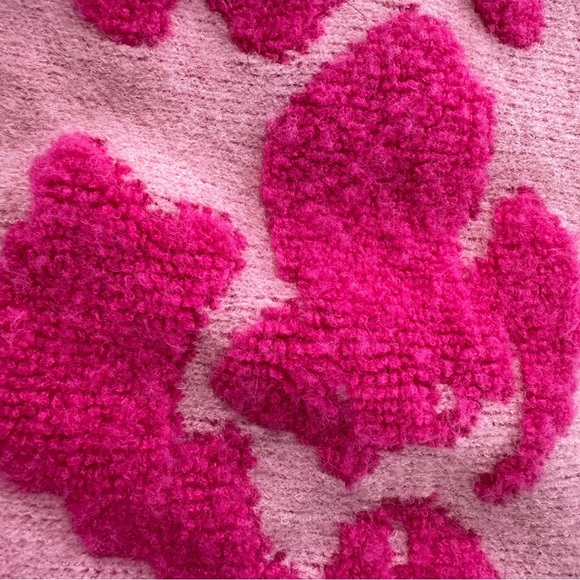 Grace + Karma Mock Turtleneck Pink Floral Abstract Women's Sweater Sz S - Picture 2 of 10